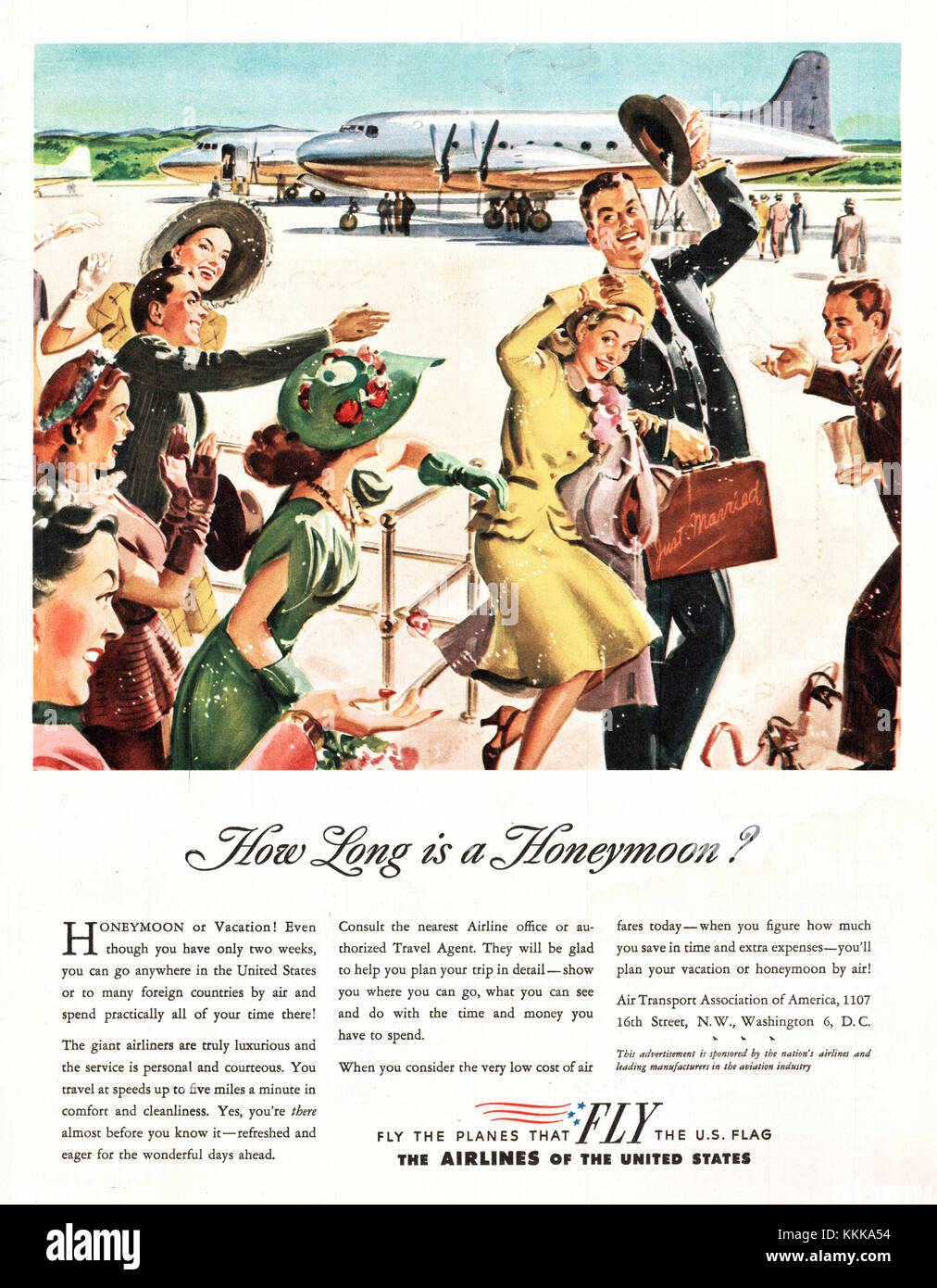 1946 U.S. Magazine Airlines of the United States Advert Stock Photo - Alamy