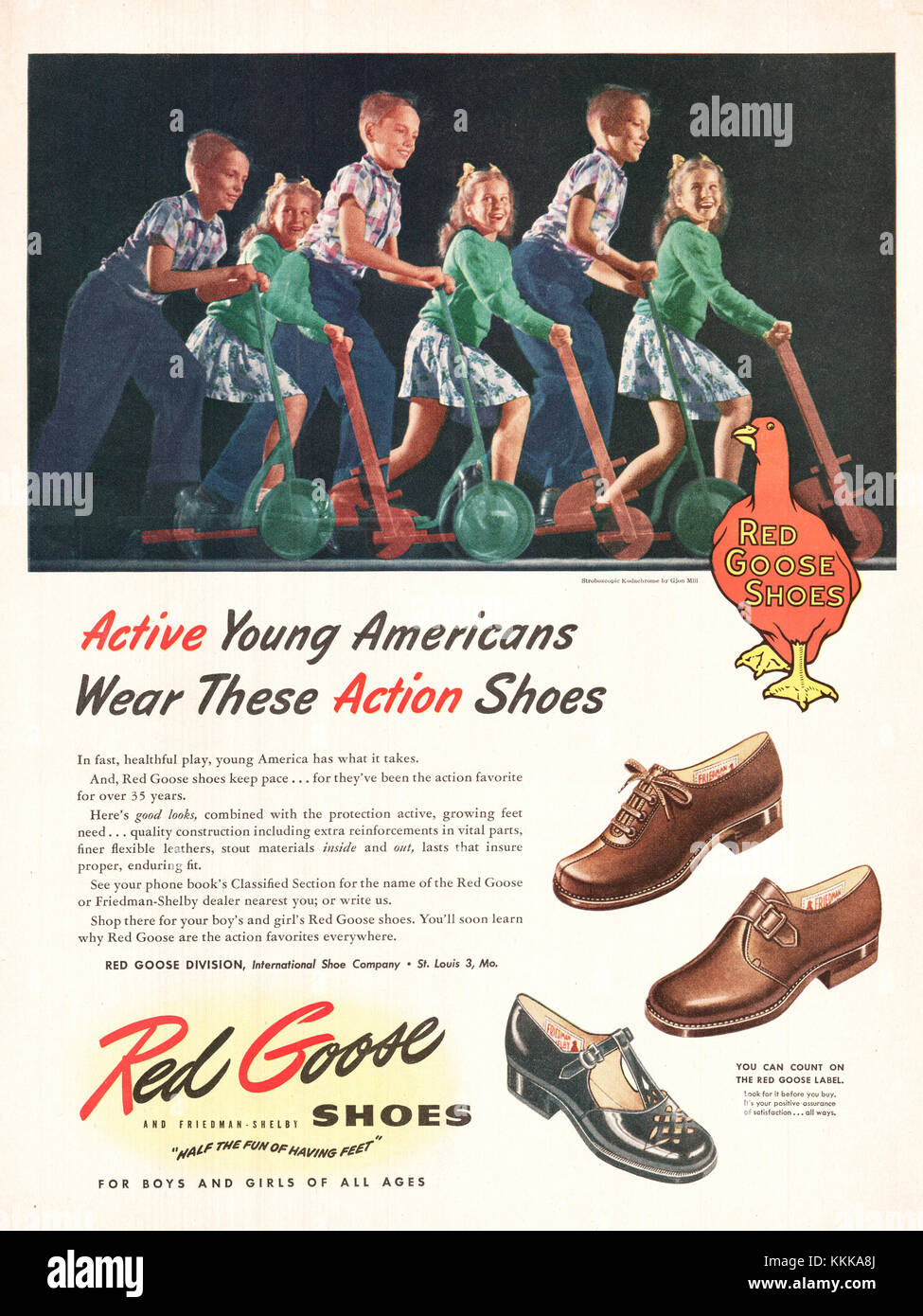1946 U.S. Magazine Red Goose Shoes Advert Stock Photo - Alamy