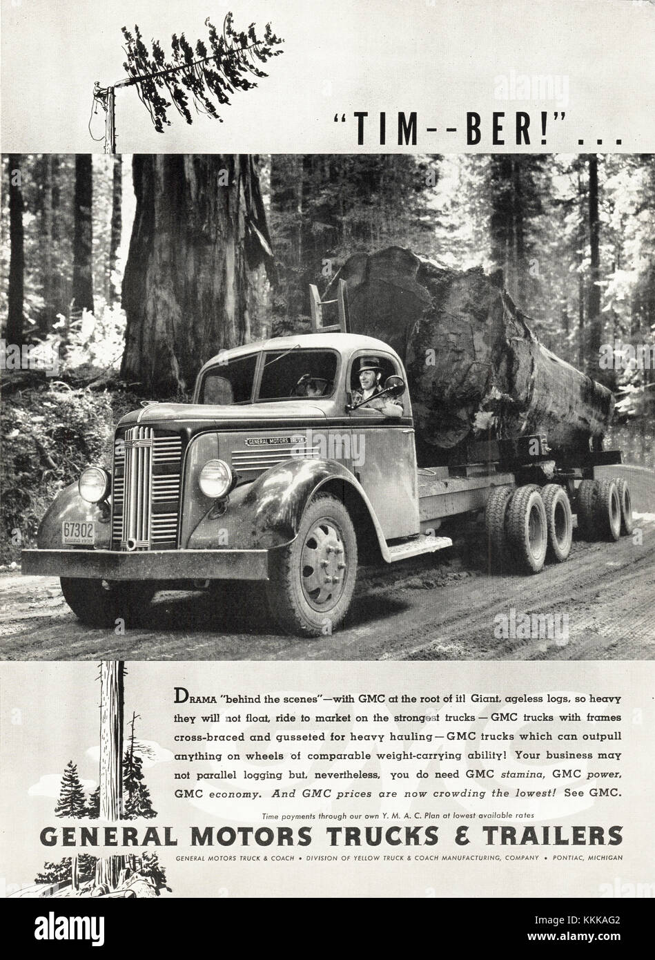 1937 U.S. Magazine General Motors Trucks and Trailers Advert Stock Photo
