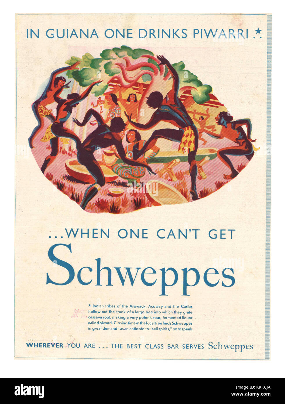 1938 UK Magazine Schweppes Drinks Advert Stock Photo