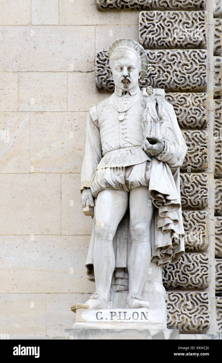 Paris, France. Palais du Louvre. Statue in the Cour Napoleon: Germain ...