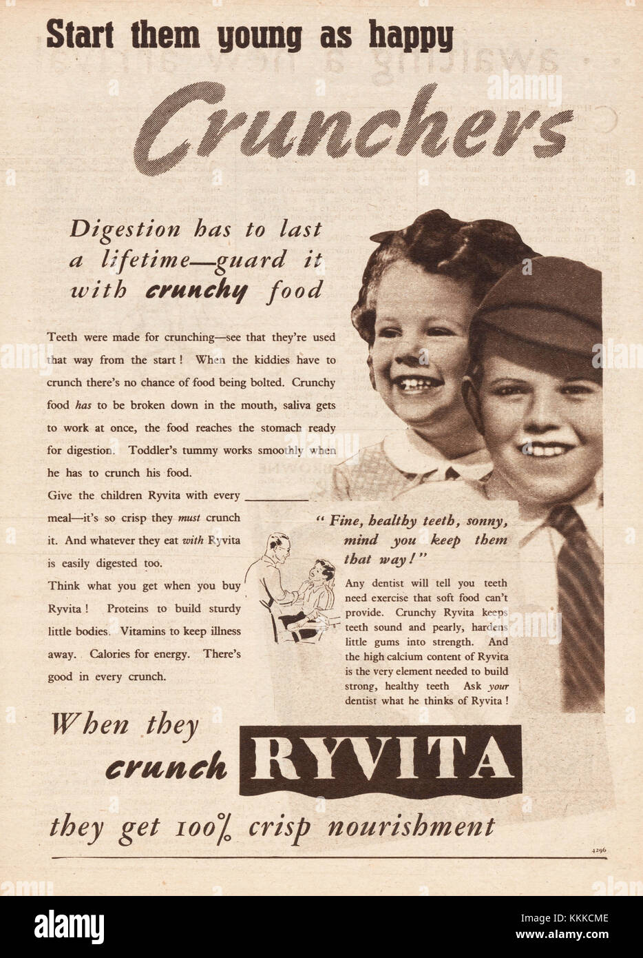 1938 UK Magazine Ryvita Advert Stock Photo