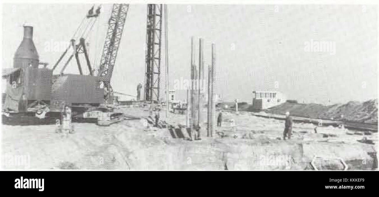 Pilings driven for Wellington station and carhouse Stock Photo Alamy