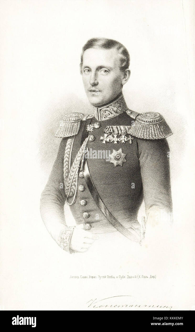 Konstantin Nikolayevich Grand Duke of Russia (litography 1852) Stock Photo