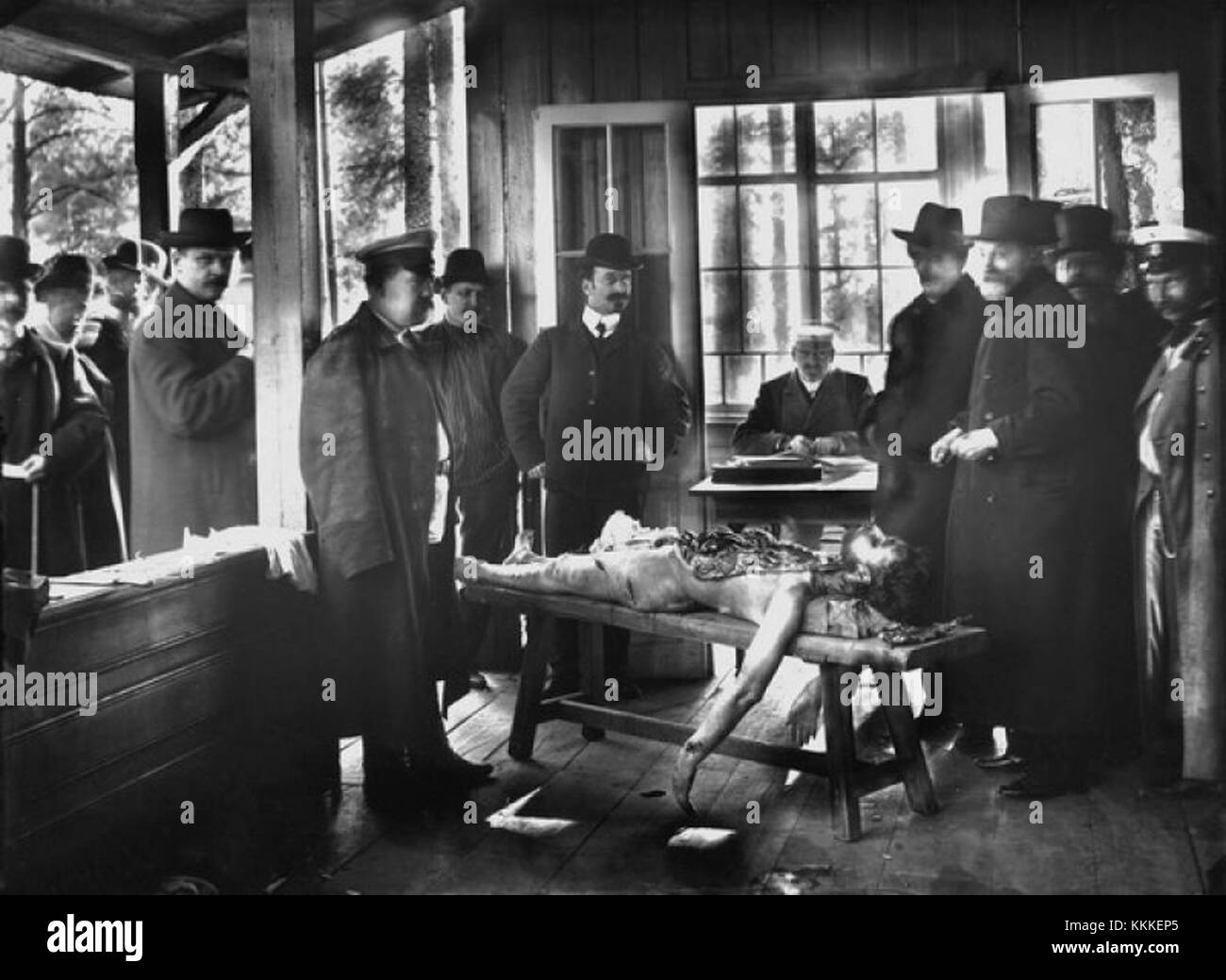 The Gapon autopsy refers to the examination of the body of Father Gapon, a prominent figure in Russian history. His death was investigated following the events surrounding Bloody Sunday, shedding light on his role in the revolution. Stock Photo