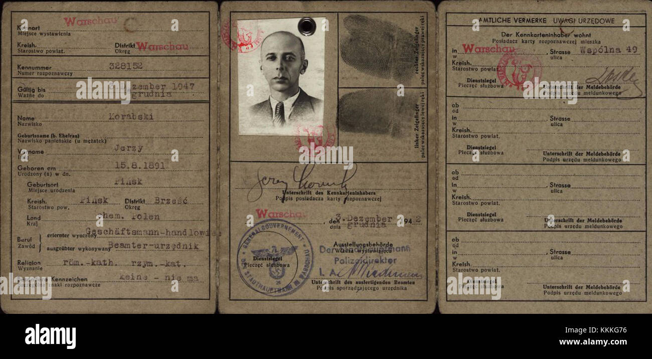 This document titled 'Komorowski - Kennkarta' likely refers to an ...