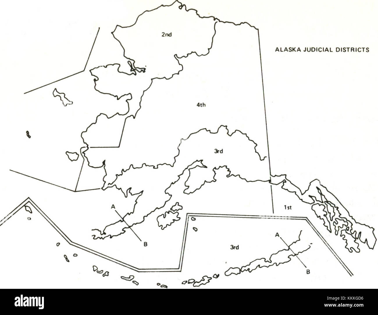 Alaska judicial districts, early 1970s Stock Photo
