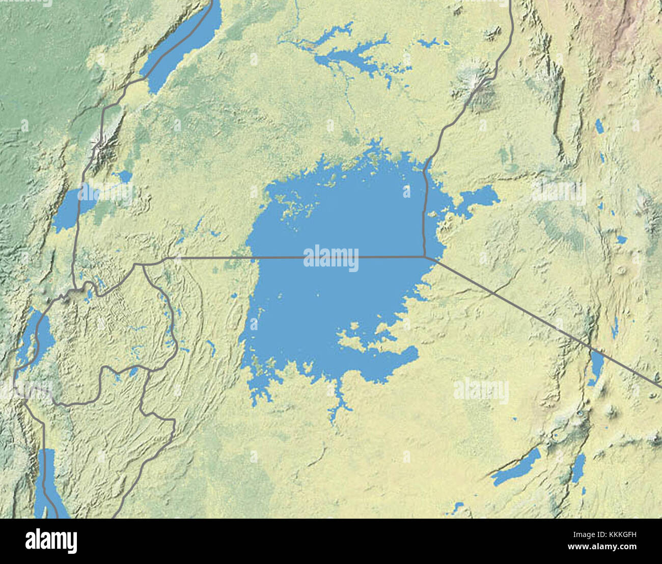 Lake Victoria vegetation map-blank Stock Photo - Alamy