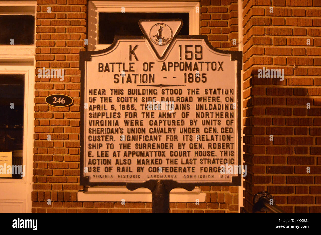 Battle of Appomattox Station 1865 historical marker Stock Photo Alamy