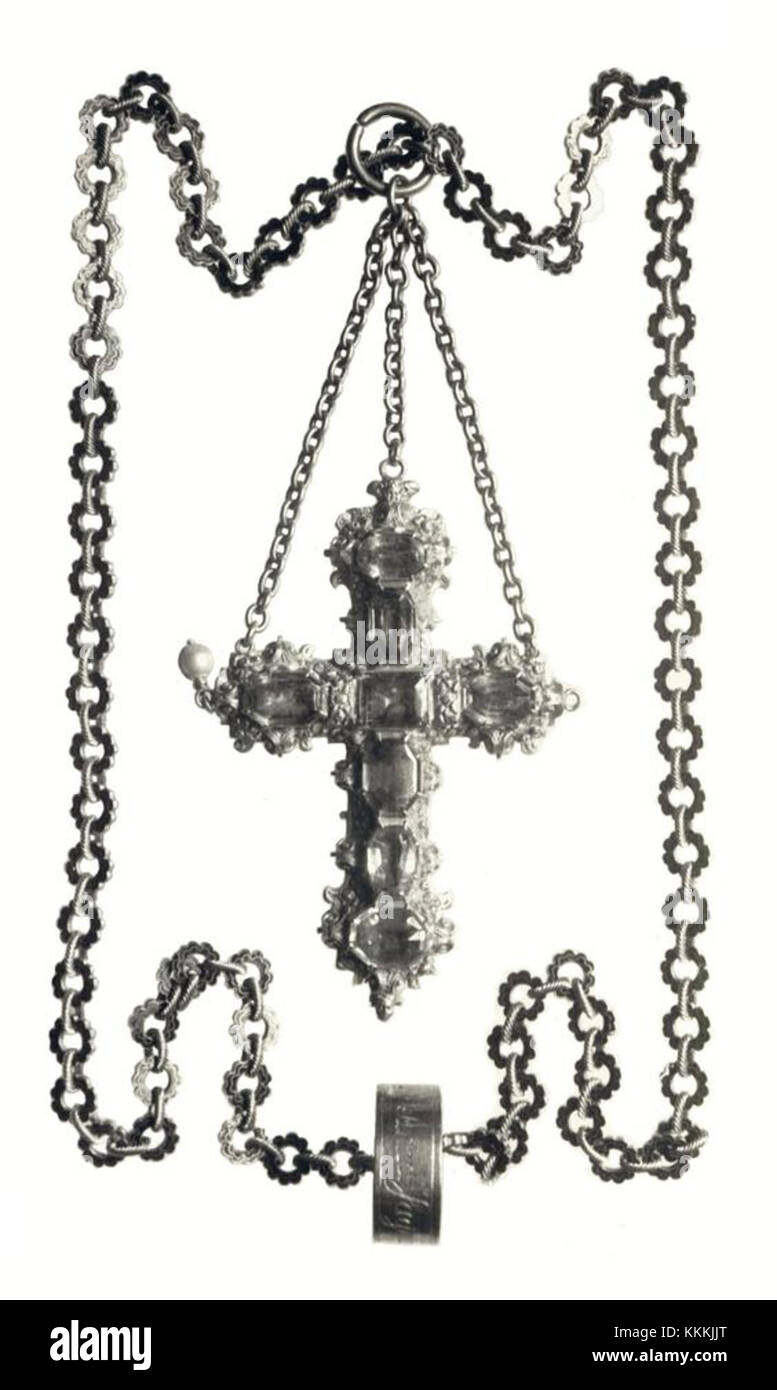 Poland Cross on a chain of Anna Jagiellon Stock Photo