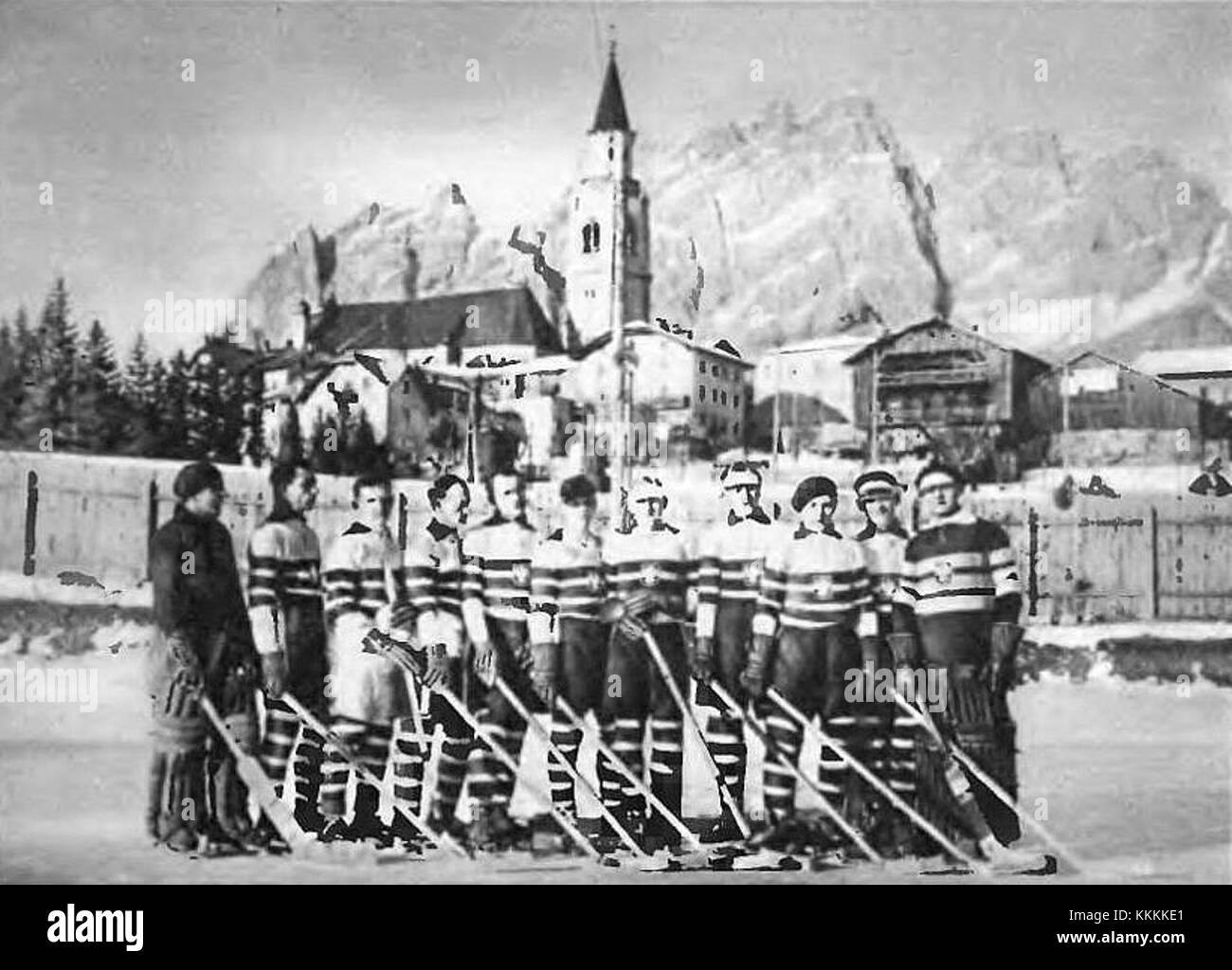 Polish ice hockey national team St. Moritz 1928 Stock Photo