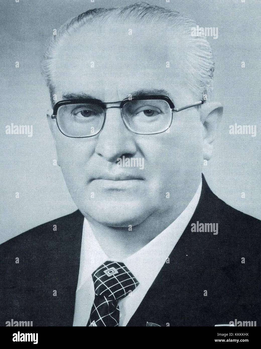Yuri Andropov - Soviet Life, August 1983 (cropped) Stock Photo