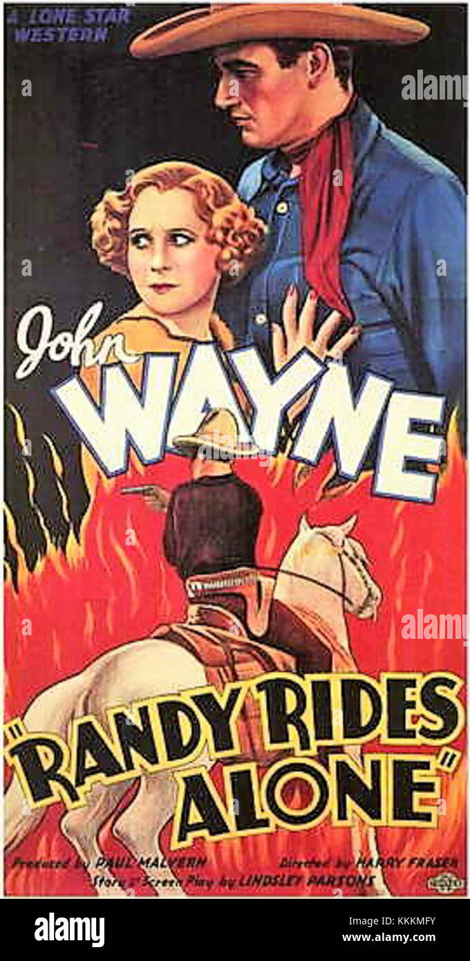 Poster for the 1925 Western film 'Randy Rides Alone', featuring actor ...