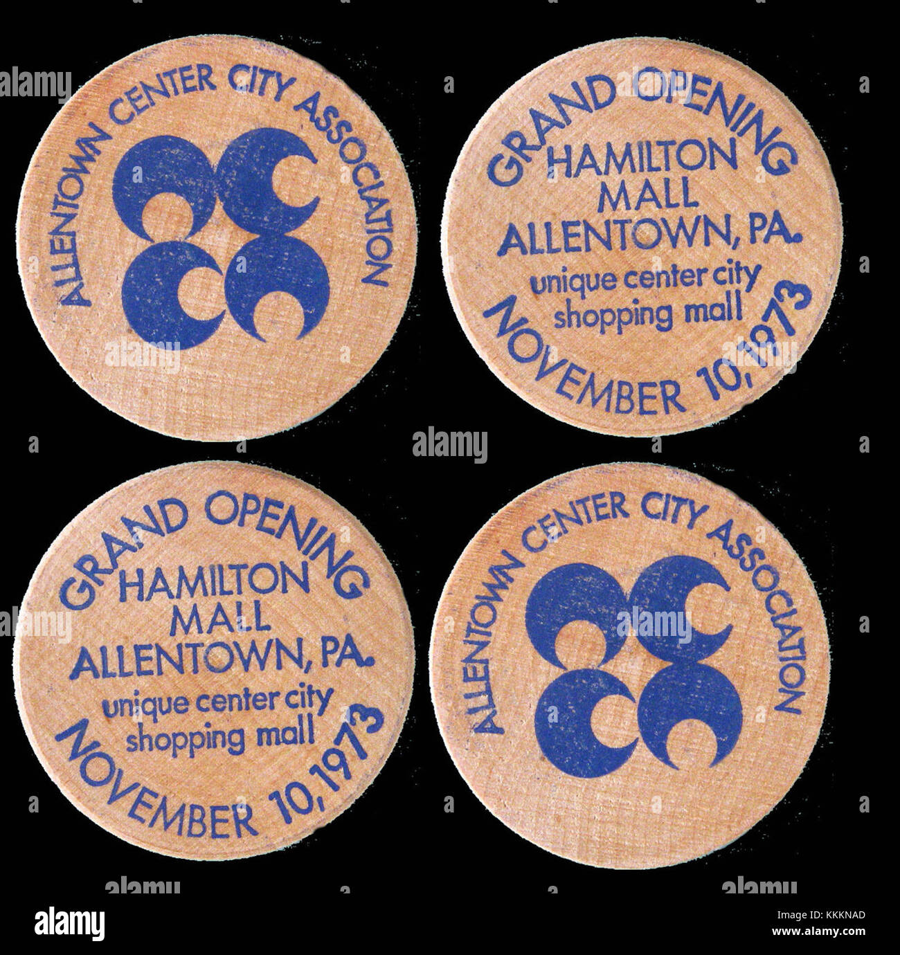1973 - Hamilton Mall - Opening Wooden Nickle - Allentown PA Stock Photo