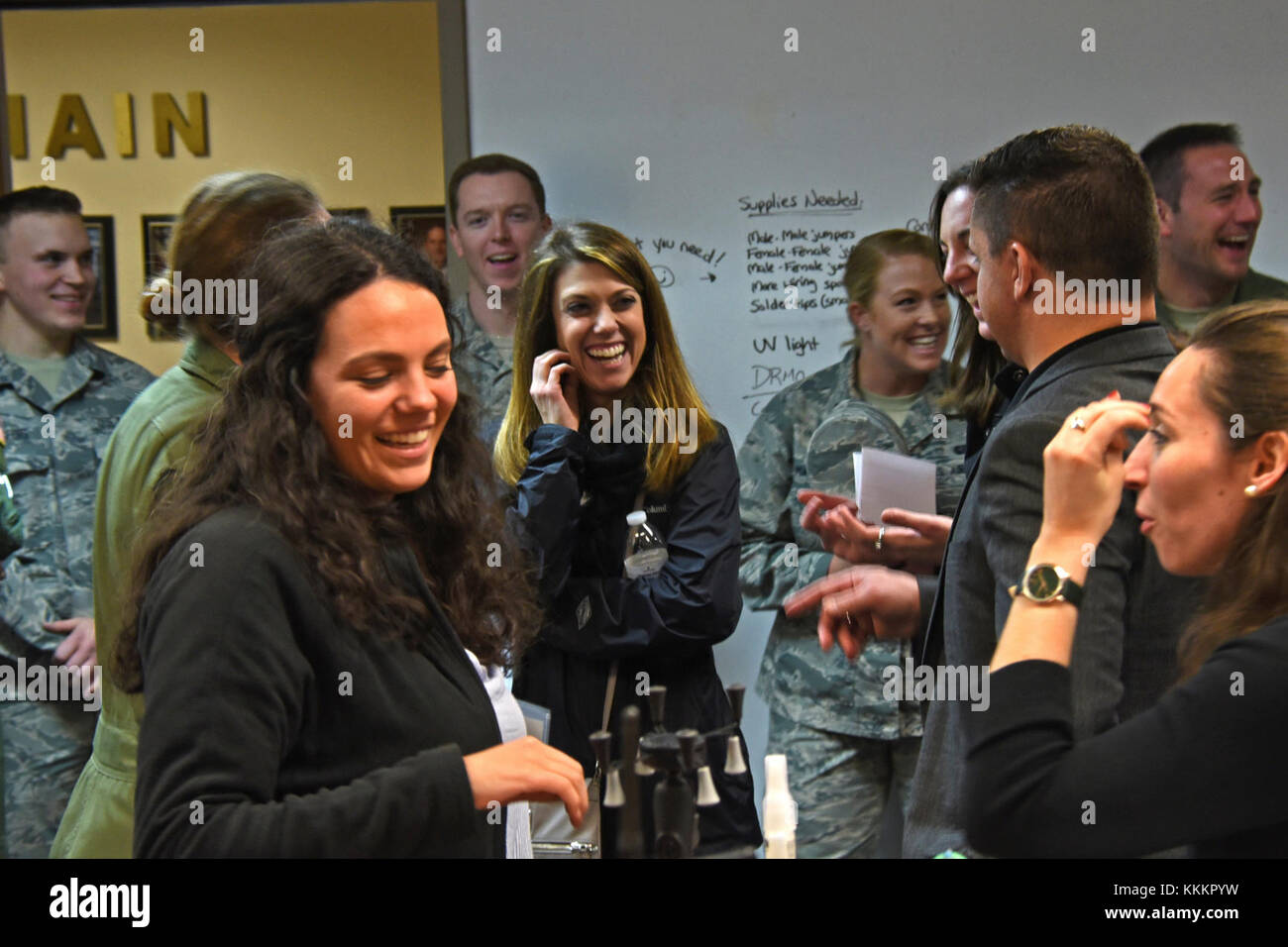 U.S. Staff delegation (STAFFDEL) members talk amongst themselves and