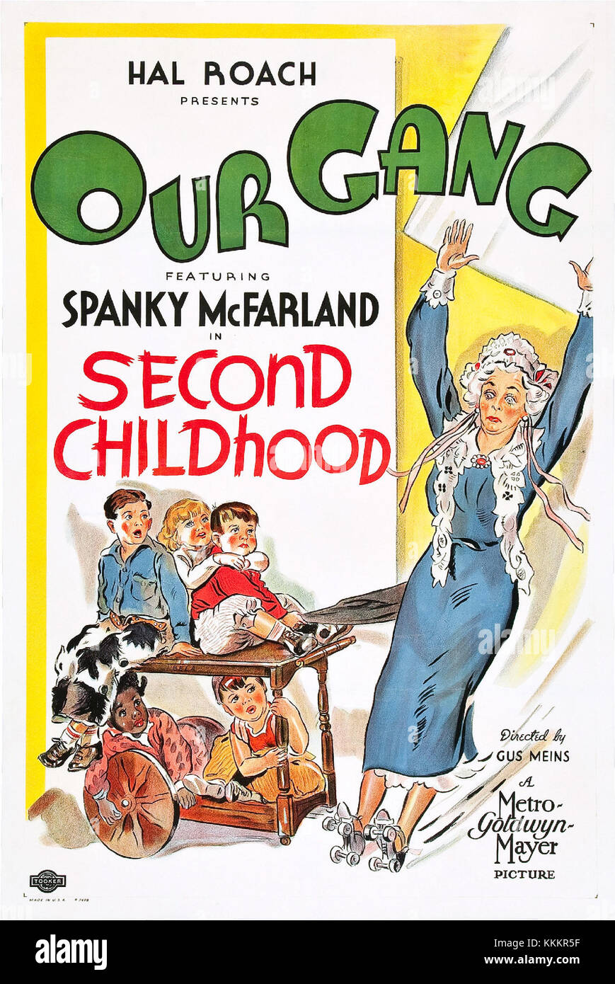 The poster for *Second Childhood* presents the 1932 film's promotional ...