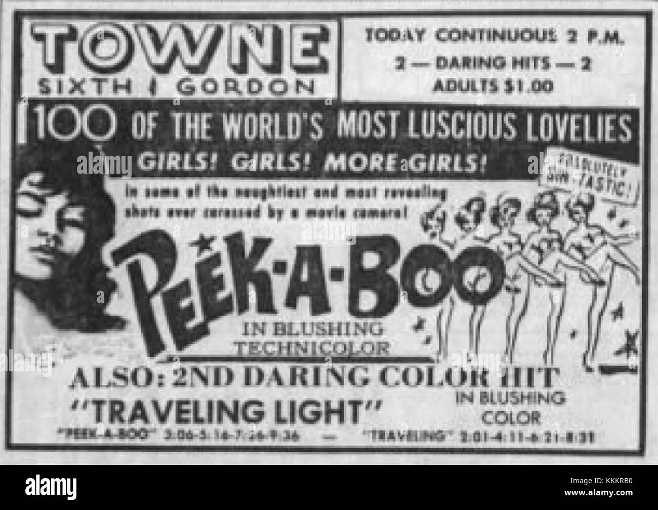 1964 - Towne Theater Ad - 15 Jan MC - Allentown PA Stock Photo