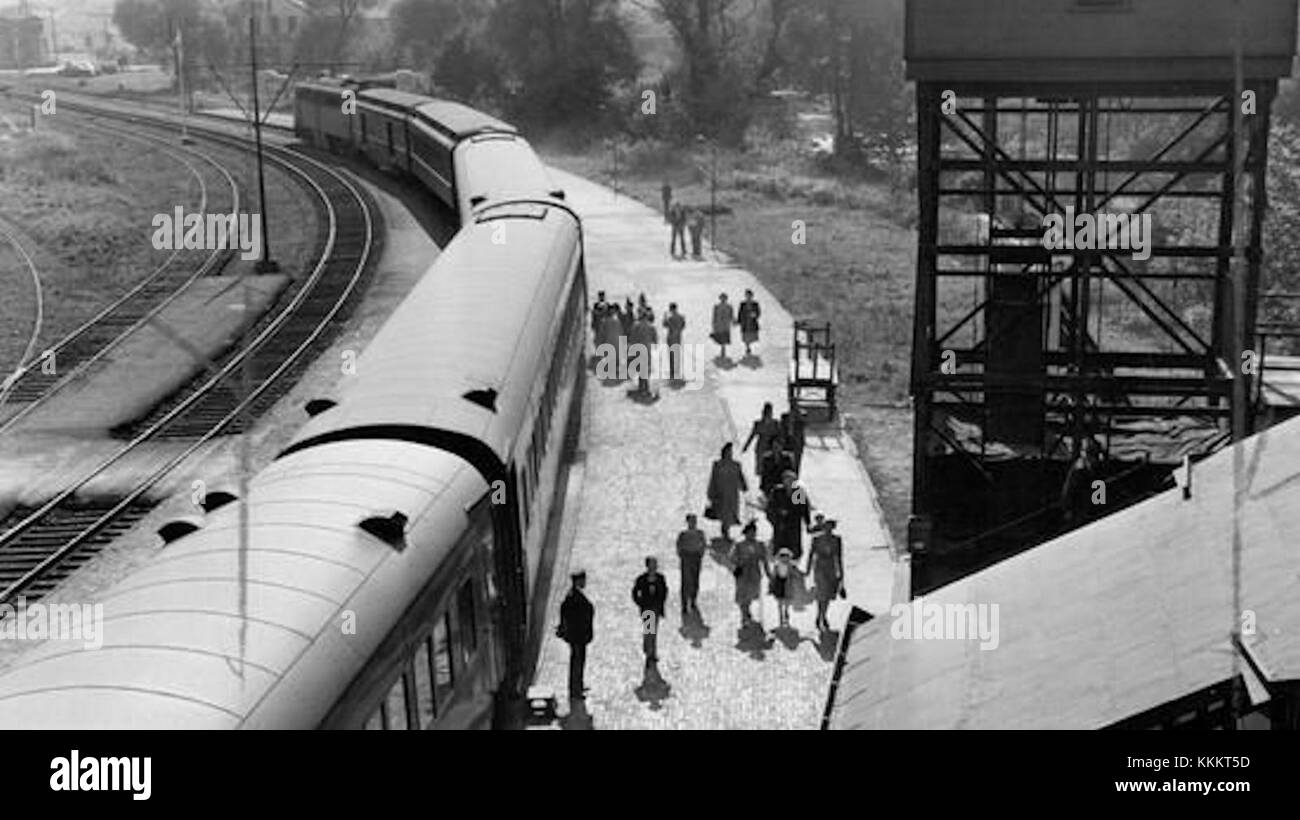 1949 Allentown LVRR Station Southbound Train Allentown PA Stock