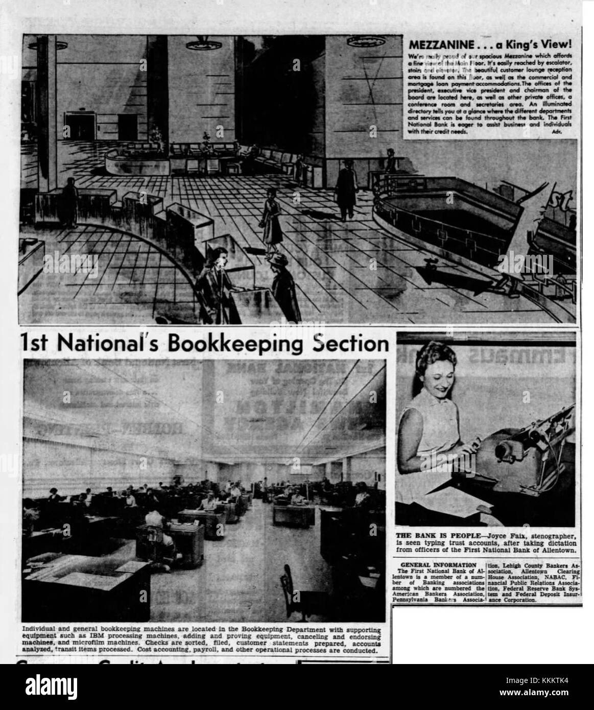 1958 - First National Bank Building Opening 2 - 22 Jun MC - Allentown PA Stock Photo