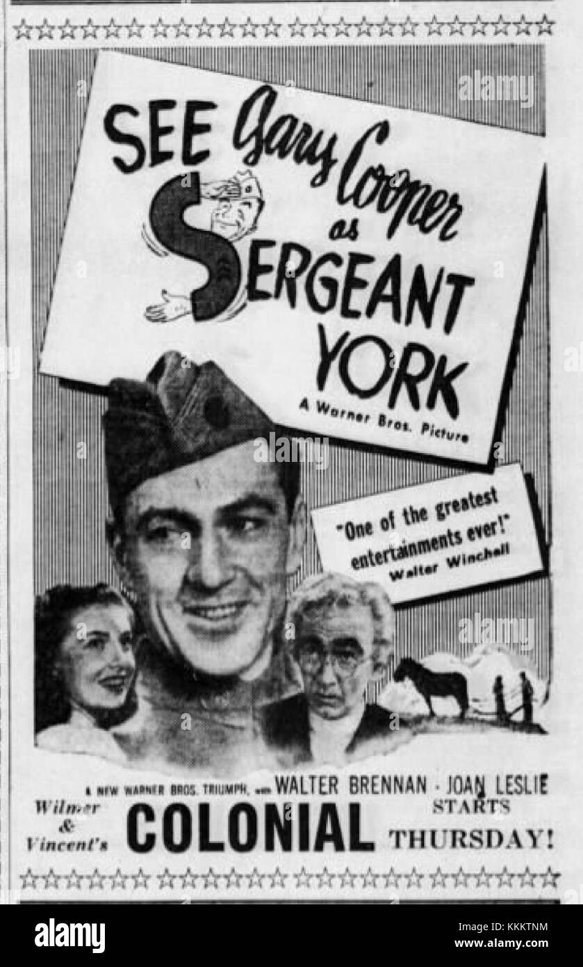 1941 - Colonial Theater Ad - 19 Oct MC - Allentown PA Stock Photo - Alamy