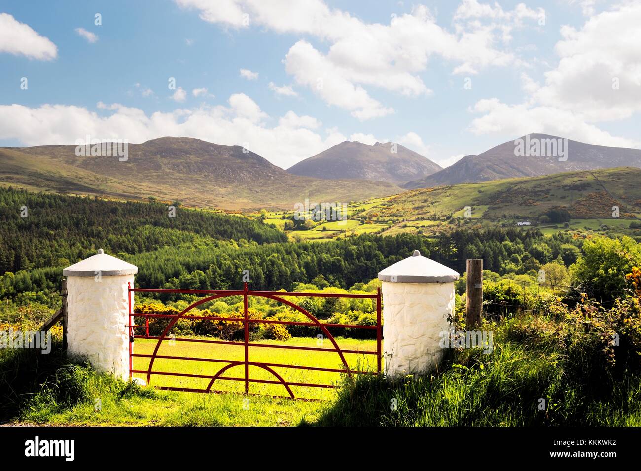 The Mourne Mountains, County Down, Northern Ireland. South over the