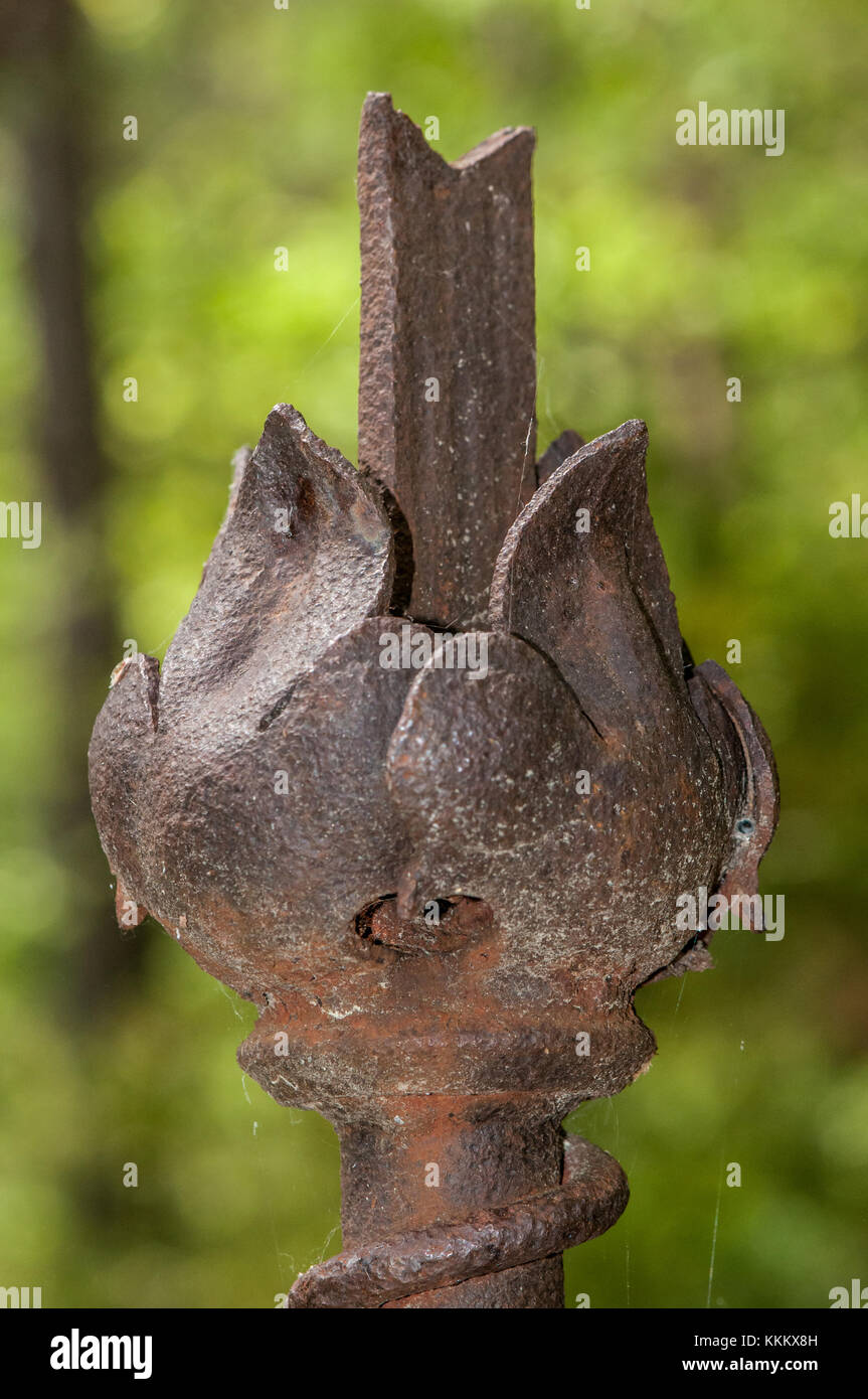 wrought iron post top Stock Photo Alamy