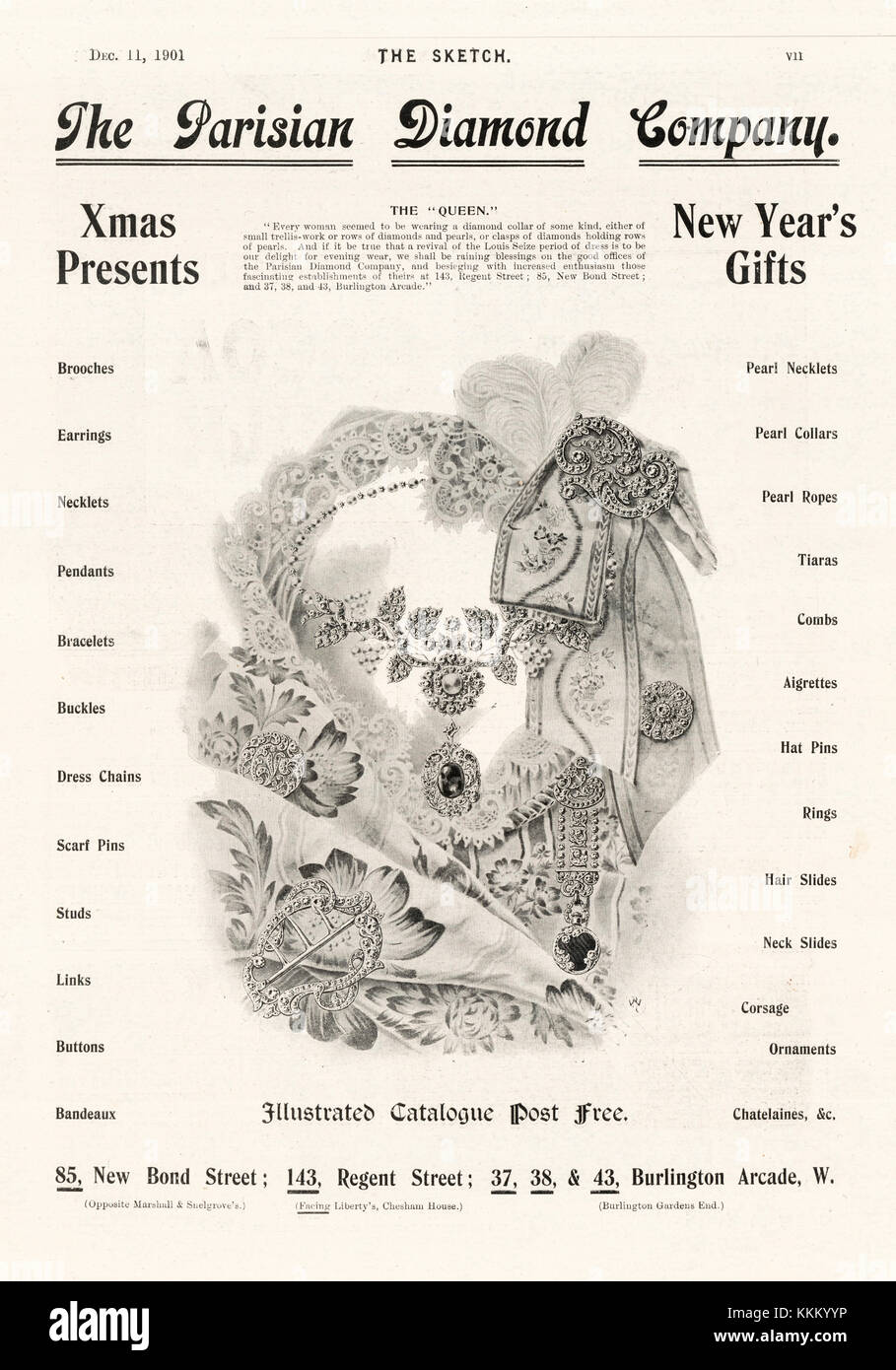 1901 UK Magazine Parisian Diamond Company Advert Stock Photo