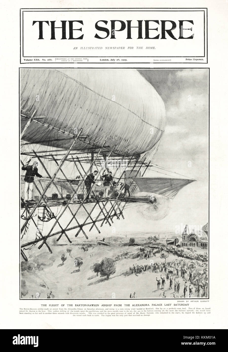 1905 The Sphere Barton-Rawson Airship at Alexandra Palace Stock Photo