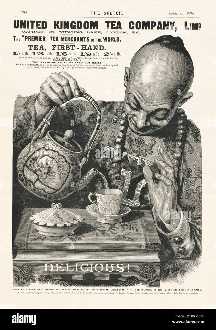1894 UK Magazine United Kingdom Tea Company Advert Stock Photo Alamy