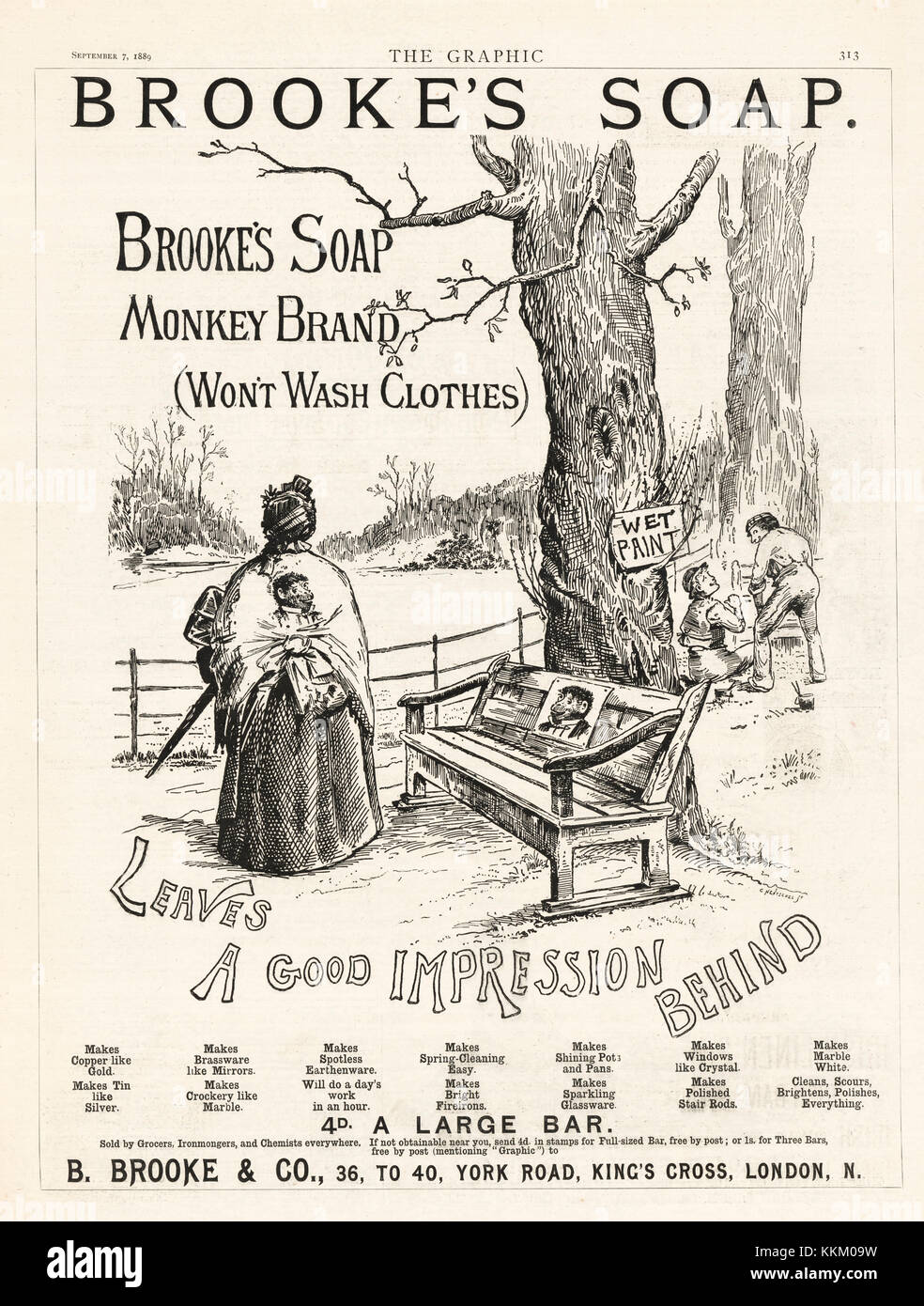 1889 UK Magazine Brooke's Soap Advert Stock Photo - Alamy
