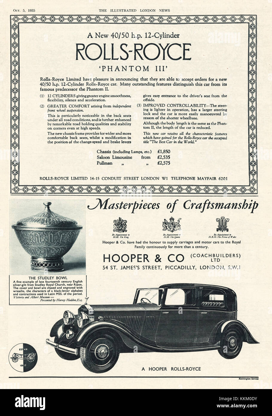1960s USA RollsRoyce Magazine Advert Stock Photo  Alamy