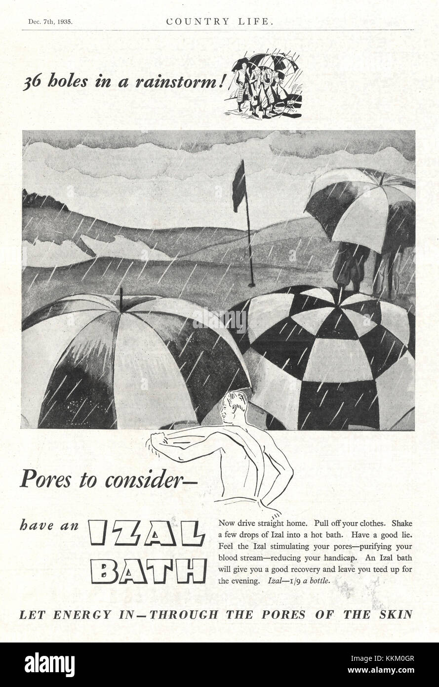 1935 UK Magazine Izal Bath Oil Advert Stock Photo Alamy