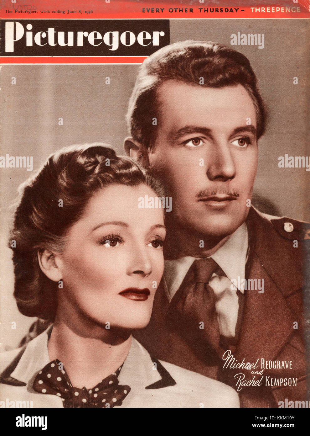 1946 Picturegoer Michael Redgrave & Rachel Kempson Stock Photo