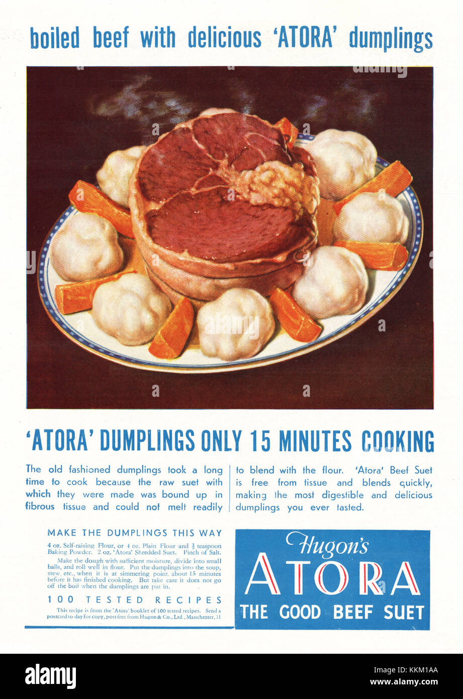 1937 UK Magazine Atora Beef Suet Advert Stock Photo