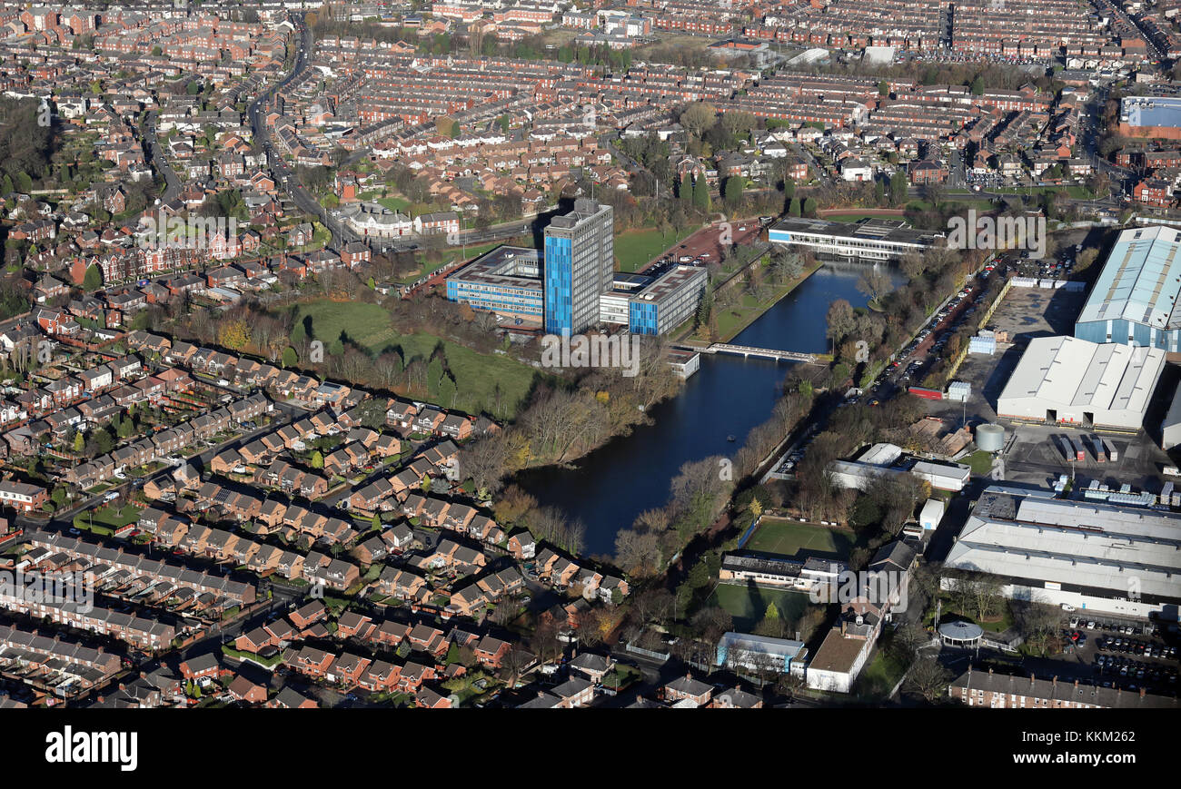 aerial view of Alexandra Business Park, St Helens, UK Stock Photo