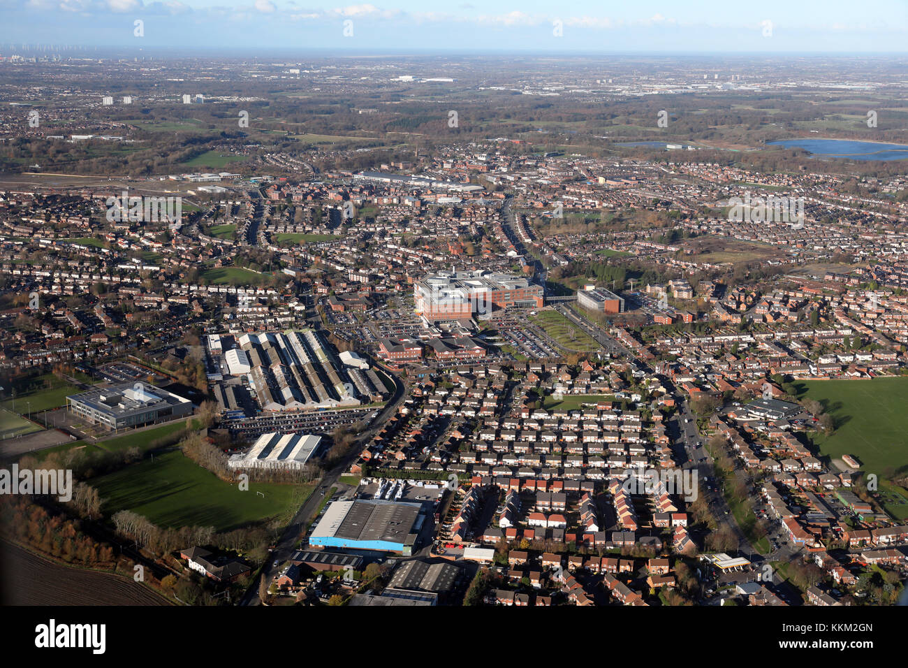 aerial view of Whiston in Lancashire, UK Stock Photo Alamy