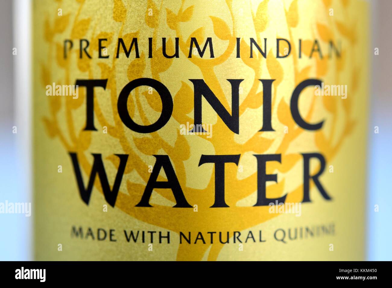 A bottle of premium indian tonic water of the british company Fever-Tree on a table in Hanover (Germany), 12 October 2017. | usage worldwide Stock Photo