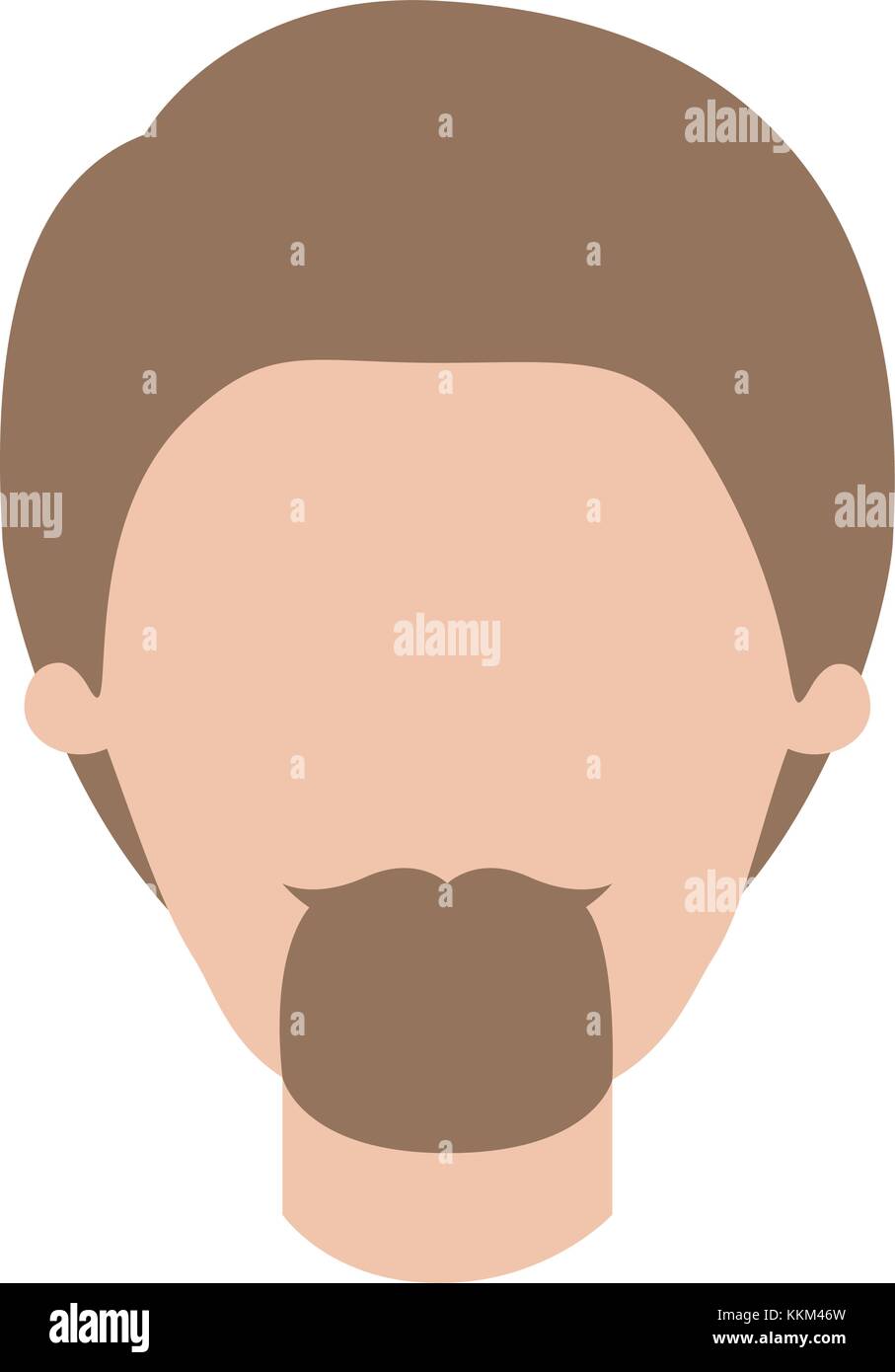 Faceless Man With Short Hair And Goatee Beard In Colorful