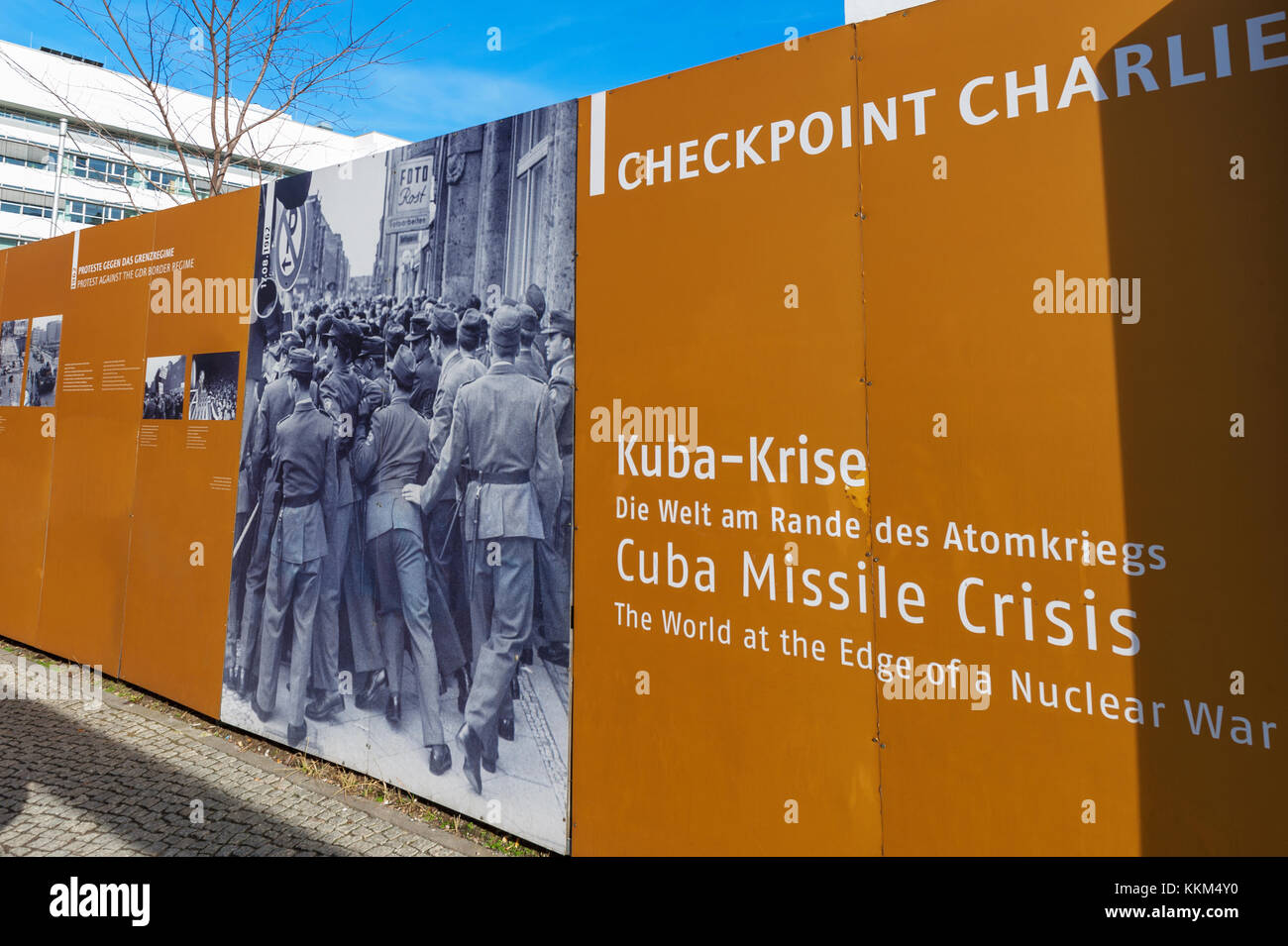 At check point Charlie. Berlin, Germany Stock Photo