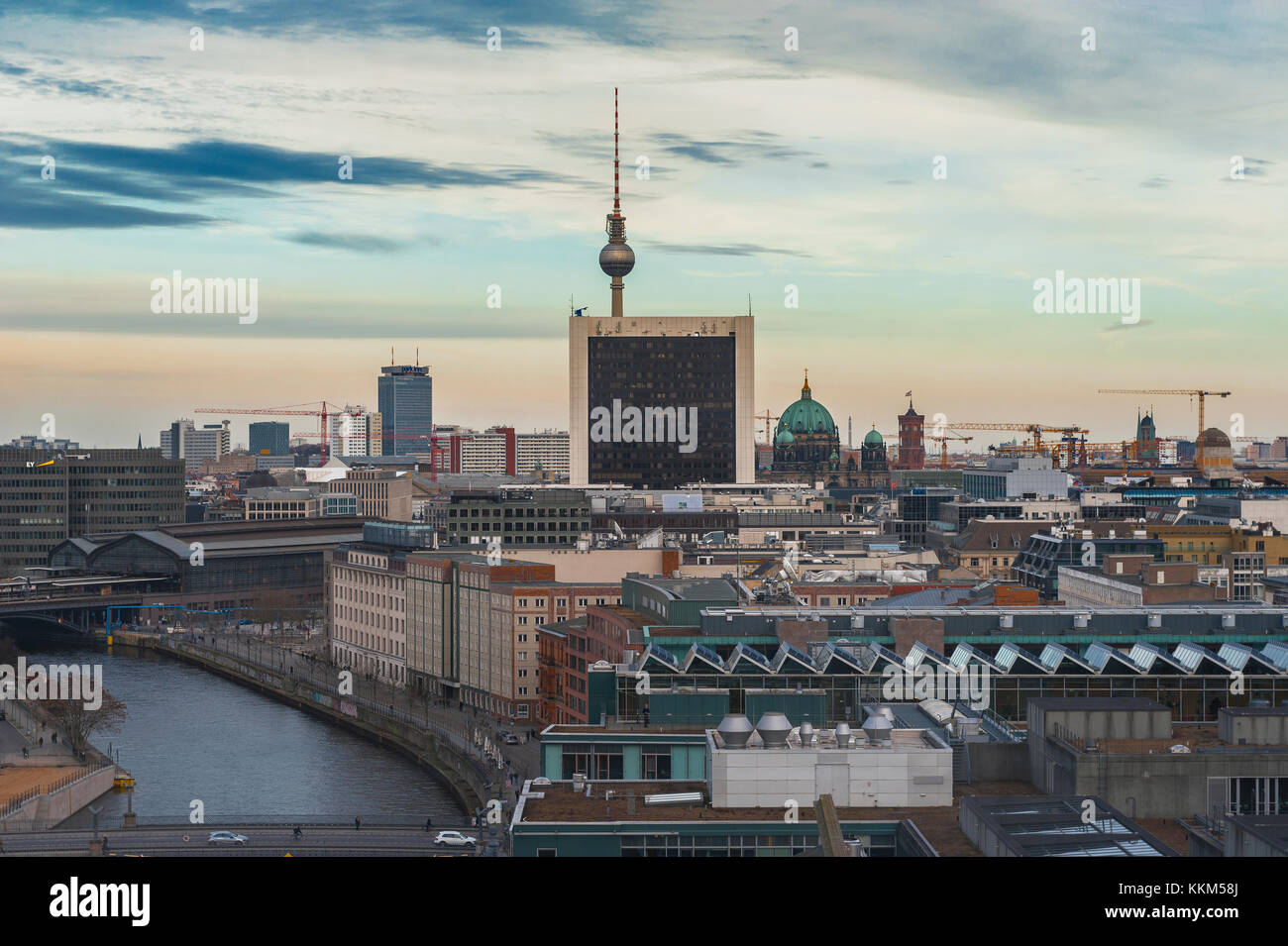 Cityscape and skyline of Berlin city center Stock Photo
