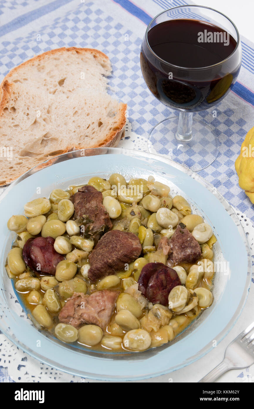 Typical Portuguese stew of Fava beans with chorizo Stock Photo Alamy