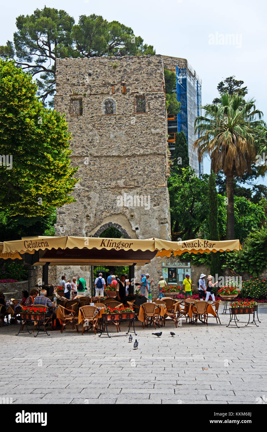 Ravello, Pavement Cafe, Amalfi Coast, Campania, Italy, Mediterranean, Europe; Stock Photo