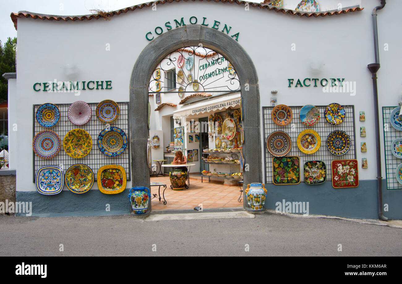 Ceramic Factory Shop, Ravello, Amalfi Coast, Campania, Italy,  Mediterranean, Europe Stock Photo - Alamy