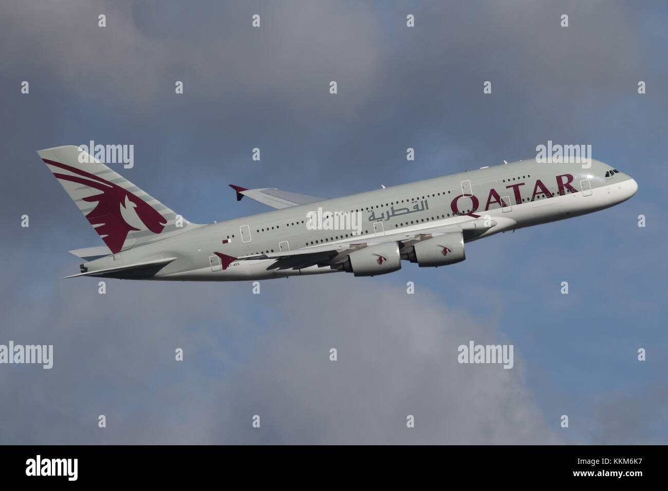 QATAR A380 Stock Photo