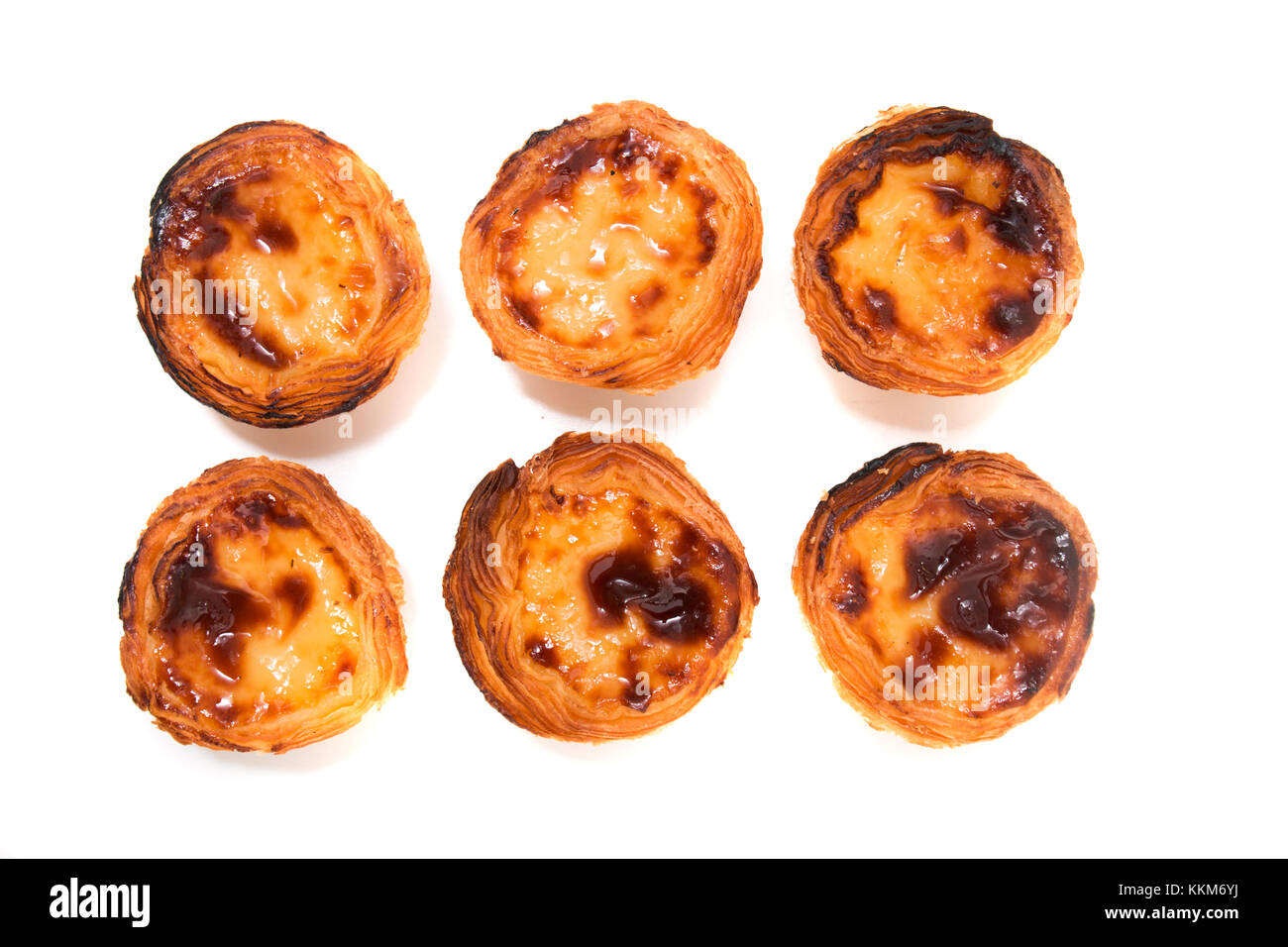 Famous Portuguese egg pastry tart called 'Pastel de Belem' isolated on