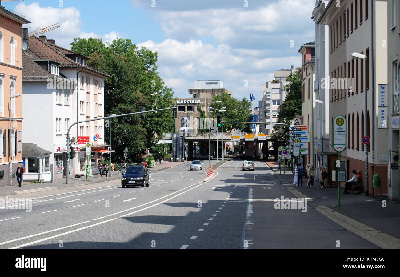 University town Giessen, view from the Frankfurt street on the ...