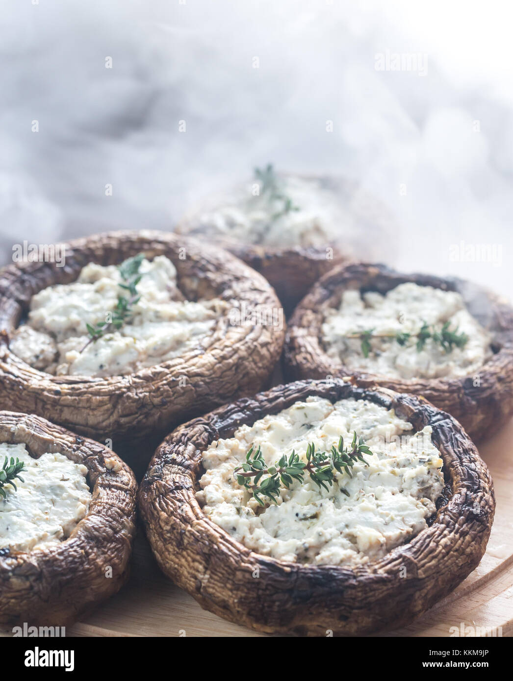 Baked mushrooms stuffed with feta Stock Photo Alamy