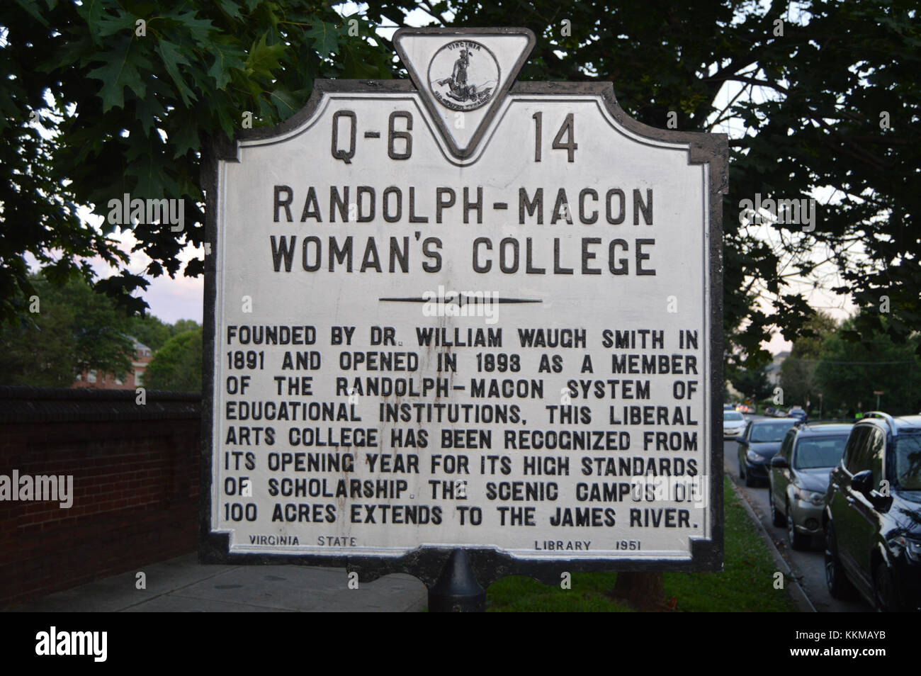 RandolphMacon Woman's College historical marker Stock Photo Alamy