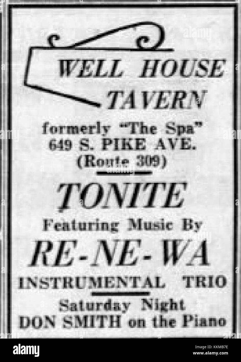 1952 Well House Tavern 20 Jun MC Allentown PA Stock Photo Alamy