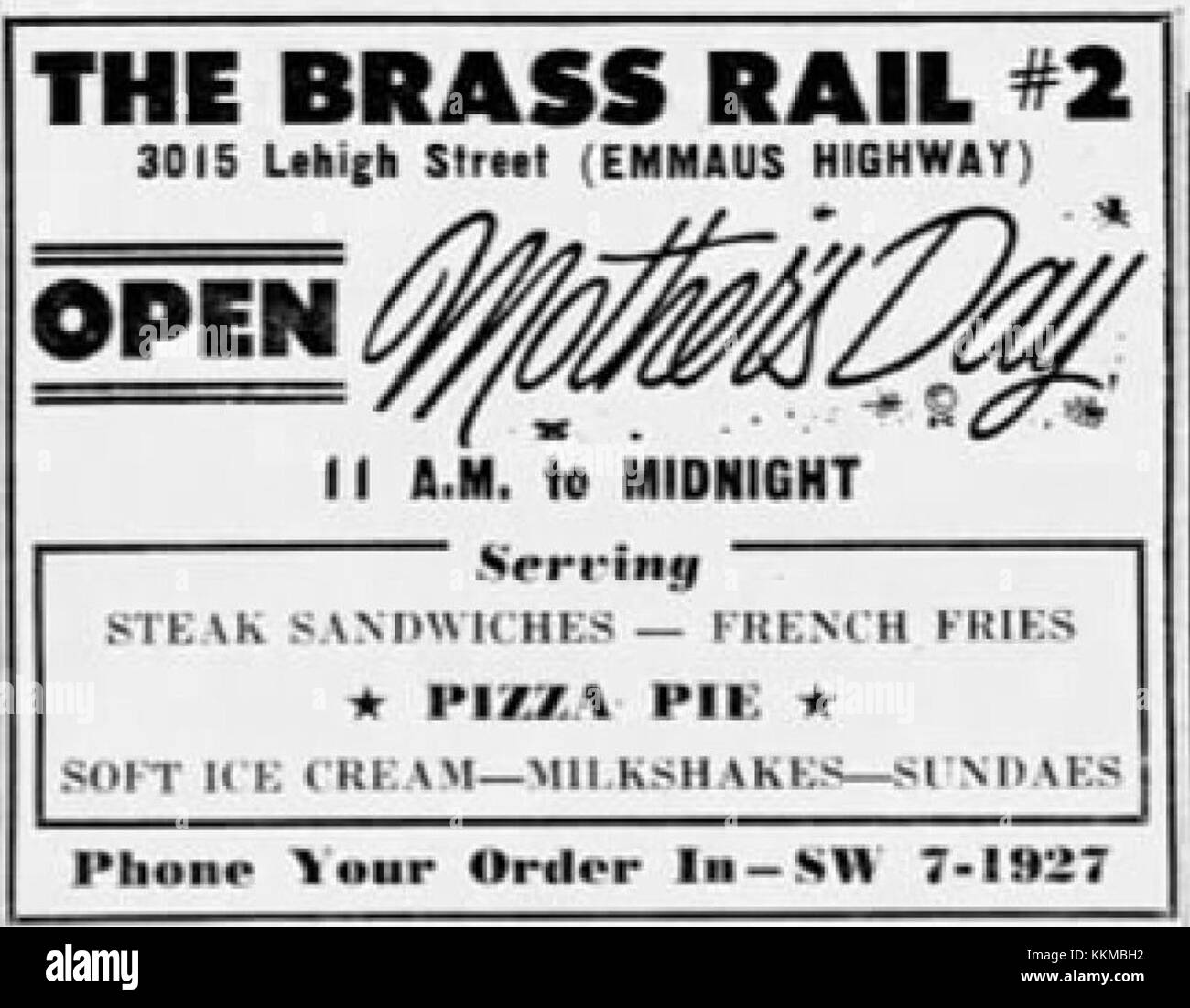 1961 Brass Rail 13 May MC Allentown PA Stock Photo Alamy